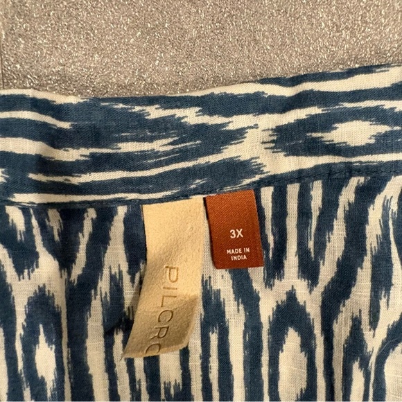 PILCRO‎ Anthropologie Printed Voile Surf Button Down Shirt Size 3X - Picture 6 of 10